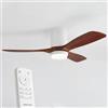 SWEISS Ventilatore da Soffitto FLOW26, 132 cm, 40 W, Illuminazione LED, 6 Velocità, 3 Temperature di Luce, Telecomando, Timer 8 h, Estate/Inverno, 3 Pale ABS, Effetto Legno Scuro