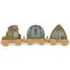 Jollein Trenino in legno - Locomotiva con vagone e accessori - Promuove le capacità motorie e l'immaginazione - Giocattolo in legno - Certificato FSC - Jollies Camping