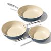 UUKRAVE Padella in ceramica senza teflon, set di padelle a induzione, padella in ceramica senza ptfe e pfoa, 20/24/28 cm, in ceramica, adatta a tutti i piani cottura, adatta al forno, lavabile in