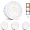 YindaLux 4x Moduli LED 230V Dimmerabili, Ultra Sottili Ø50x23mm, 5W 500LM IP44, Angolo 38°, Ricambio GU10/MR16, 3 Colori 2700K/4000K/6500K, per Faretti Incasso Plafoniera Spot