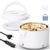 Aotto Scaldavivande Elettrico Portatile 80W, 950ml Porta Pranzo Riscaldabile, Schiscetta Portatile Elettrico per Adulti, 12V/24V/220V Scaldavivande per Lavoro/Viaggio/Auto/Camion/Casa/Ufficio (Bianco)