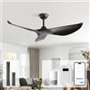 Sofucor 97 cm Smart Ventilatore da Soffitto con Alexa/App, Telecomando | DC, Timer, 6 Velocità, Silenzioso Ventilatore da Soffitto senza Luce, per Camera da Letto Soggiorno