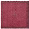 CASAVANI - Tappeto Kilim 91x91 cm Rosso Cotone Dhurrie con Bordo Spesso 0,5 cm Lavabile a Mano Tappeto in Cotone Intrecciato a Mano per Interni ed Esterni per Cucina, Comodino, Ingresso