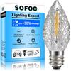 SOFOC E12 C7 30Pcs Effetto Cristallo Luci Natalizie LED Ambientali Bianco Caldo Per Esterno Giardino Casa Festa Matrimonio Decorazione Albero di Natale 220V Plug & Play