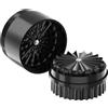 CALIFORNIA'S CHOICE Calabasas - Macinino in ceramica senza denti di alta qualità, nero, con rivestimento nano-ceramica, 5 pezzi, con coperchio portaoggetti e colino fine (nero) California's Choice
