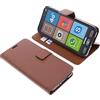 foto-kontor Custodia a Libro Compatibile con Brondi Amico Smartphone S Nero Cover di Colore Marrone