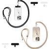 Vauki Cordino per Cellulare Telefono Universale *2 Patch*4, Tracolla Regolabile Collana Collo Catena Laccio per Cellulare e Patch Telefono per Maggior Parte Smartphone IPhone Samsung Xiaomi, Nero+Oro