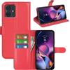 JIUNINE Cover per Motorola Moto G54 5G, Custodia Portafoglio Libro in Pelle Sintetica Antiurto Cover Flip Case con Slot per Schede, Fibbia Magnetica Compatibile con Motorola Moto G54 5G, Rosso
