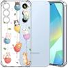 Choeeu ChoosEU Trasparente Cover per Samsung Galaxy S24 FE 5G con Fiori, Gatto | Sottile TPU Silicone Trasparente Custodia, Disegni Colorate Fiore Fiori Motivo, per Ragazza, Antiurto Protettiva Morbido Case