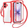 FERLAN Cover per Xiaomi Redmi Note 17 Pro 5G con Cordino, 360 Gradi Antiurto Custodia con Protezione Schermo Integrata Trasparente Rugged TPU Bumper Doppia Protettiva Cover per Redmi Note 17 Pro 5G -Rosso