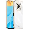 HONLEN Custodia per HONOR Magic4 Lite 5G (6.81 Inches), Cover Morbida in Silicone TPU, Design del Telaio Galvanico - Bianco
