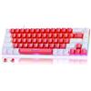 abucow Tastiera Meccanica 60% con Retroilluminazione Colorata Tastiera da Gaming a 68 Tasti con Tasti Bianco-Rossi - Interruttori Rossi per un'Esperienza di Digitazione e Gioco Premium per PC e Ma
