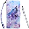 TOUCASA Cover per Samsung Galaxy A71, Flip Custodia [3D Superficie] PU Pelle Portafoglio Unico Sottile Funzione TPU Antiurto Flip Cover a Libro Custodie Protettivo Case (Lupo)