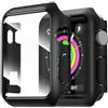 NEW'C Cover con Protezione Schermo per Apple Watch Series 3/2/1 38mm HD | 2 Pezzi, HD Trasparente, Vetro Temperato Integrato, Antigraffio, Sensibile al Tocco, Antiurto, Anti-impronta, Sottile