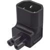 NGFF Adattatore di prolunga di alimentazione IEC60320 da C14 maschio a C5 femmina a 3 poli, convertitore CA con connettore angolato a 90 gradi.