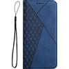 Everainy-EU Everainy Cover Compatibile per Xiaomi Redmi Note 11S/Note 11(6.43) Silicone Pelle Libro con Corda Bumper Motivo Flip Portafoglio Case Antiurto Resistente Magnetica Protettiva Custodia (Blu 1)
