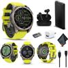 Garmin Fenix 8 47MM Solar Sapphire Multisport GPS Smartwatch Titanio con Amp Cinturino in Silicone Giallo, 48 giorni di durata della batteria Smart Watch Pro Bundle