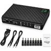 INVERCRIGIL Mini USV batteria di backup per router, batteria integrata da 10400mAh, protezione da sovratensione con PoE, uscita USB 5V/2A, DC 5V/9V/12V,2A, alimentazione di emergenza (Nero)