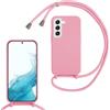 FERLAN Custodia per Samsung Galaxy S22 Plus Cover con Cordino,Rosa | Custodia con Laccio Collana Tracolla Regolabile Sottile Silicone Morbido TPU Bumper Antiurto AntiGraffio Protettiva Case