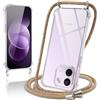 Coiwxmoi Cover per Xiaomi Redmi Note 17 Pro Max con Cordino,Trasparente Custodia con Laccio Tracolla Corda Catena Cinghia,Ultra Morbido Silicone TPU Antiurto Case, Giallo