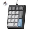 Kisnt Tastierino numerico meccanico, sostituibile a caldo, con cavo USB, 17 tasti, tastiera numerica retroilluminata bianca con copritasti in PBT, per computer portatili, PC e tastiere compatte (nero