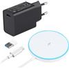LEVMEK Caricatore Wireless 15W Magnetico USB C per iPhone e pods | Ricarica senza fili rapida con allineamento magnetico, pad compatto compatibile con smartphone A pple e accessori wireless