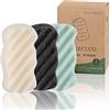 KECUCO - Spugna per il corpo Konjac, 3 pezzi, per neonati, bambini, 100% naturale, per doccia Konjac, 3 colori e dimensioni extra large, sicura per pelli grasse e secche, combinate o sensibili.