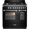 De'Longhi BS 965T MNN Cucina A Gas, 90 Cm, Forno Elettrico Doppio Multifunzione, 5 Fuochi, Griglie In Ghisa, Easysteam, Idroclean, Colore Nero, Classe Energetica A
