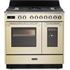 De'Longhi BS 965T MAC Cucina A Gas, 90 Cm, Forno Elettrico Doppio Multifunzione, 5 Fuochi, Griglie In Ghisa, Easysteam, Idroclean, Colore Panna, Classe Energetica A