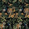 Douthfolle Carta da parati adesiva, motivo giungla verde scuro con tigre pavone e fiori, pellicola spessa 44x500CM rimovibile per pareti e mobili