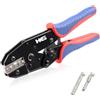 HKS Pinza crimpatrice per connettori solari fotovoltaici, crimpatrice a cricchetto, AWG 14-8 (2,5-10 mm²), crimpatrice per terminali a cricchetto, strumento di crimpatura elettrico