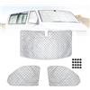 POPUBBY Parasole Parabrezza Interno Auto per VW T5 T6, 3 Pezzi | Protezione Solare, Oscurante, Isolamento Termico, Proteggere la Privacy, Copertura Parabrezza Interno Per RV