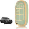 TOOMUME Cover Chiave Auto per Jeep Compass Renegade Cherokee Fiat 500x | Silicone Morbido, Antiurto, Anticaduta, Antigraffio, Custodia Protettiva Chiave per Freemont Tipo Dodge Challenger, 3 Tasti
