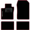QUEMAR Tappetini Auto per Renault Twingo II, Bordo Fucsia, 1 Ricamo | 2007-2014 / Kit Tappeti Moquette e Gomma su Misura / Set 2 Anteriori + 2 Posteriori / Ricami e Colori Personalizzati