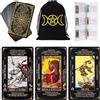 Fofeadm Tarocchi con libro guida e borsa per il trasporto, 78 carte classiche originali dei tarocchi Deck gioco di predizione della fortuna con significati su di loro per principianti e esperti