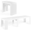 IDMarket - Consolle allungabile ORLANDO, 14 persone, 300 cm, legno bianco