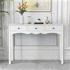 Giantex Tavolo Consolle, con 3 Cassetti, Console e Tavoli da Divano, Design Compatto e Stretto, Ingresso, Salotto, Salvaspazio e Moderno, Portata di 45 kg, 100x32x75 cm (Bianco)