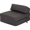 Ready Steady Bed Comoda Sedia Pieghevole Z-Fold | Divano Letto Futon Leggero 168x60cm | Resistente all'acqua Letto Pieghevole con Poggiatesta | Materasso Zbed dal Design Ergonomico (Grigio scuro)