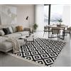Jimri - Tappeto passatoia Tepiche per soggiorno, camera da letto, cucina, bagno, tappeto Boho Kelim, Passatoia tappeto - bianco e nero, 60 x 180 cm