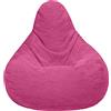 Loft 25 Poltrona a sacco per adulti, con schienale alto, in tessuto di velluto a coste, per interni, soggiorno, gioco, fodera interna, design ergonomico per il supporto del corpo (pouf, rosa)
