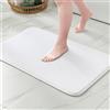 MIULEE Tappeto da Bagno Antiscivolo in Microfibra Bianco 40x60 cm | Assorbente, Asciugatura Rapida, Lavabile in Lavatrice