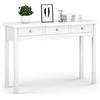 LIFEZEAL Tavolo Console, Tavolo Consolle in Legno, Tavolo d'Ingresso Sottile e Stretto, con 3 Cassetti, Antiribaltamento, Salvaspazio, per Corridoio, Soggiorno, Peso Max 45 kg, 100x32x75cm (bianco)