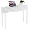 COSTWAY Tavolo Consolle in Legno, Tavolo da Ingresso con 3 Cassetti, Mobile Multifunzionale, Alto e Stretto per Salotto e Corridoio, 100 x 32 x 75 cm, Bianco