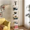 STCERY Libreria A Colonna Verticale, Moderna In Metallo A Torre, Scaffale Verticale A 5/6/7 Livelli, Aperto Design Da Terra, Per Camera Da Letto E Soggiorno(White,119cm/46.8in)