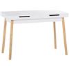 CLP Scrivania Porto I Scrivania da Ufficio con 2 cassetti e Ampio Piano di Lavoro I Scrivania Moderna in Legno, Dimensione:110 cm