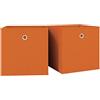 VCM 2er Set Faltbox | Klappbox Stoff Kiste | Faltschachtel | Maße Maße ca. H. 28 x B. 27 x T. 27 cm | Regalbox - Boxas Orange
