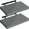 WOLTU Mensola da Muro,Mensola Grigio,Mensole 40x22.9x3.8cm,MDF 2er | Adatto Come Espositore da Soggiorno, Libreria da Studio o da Ufficio, Portaspezie da Cucina o Portaoggetti da Ingresso