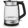 Tefal Glass Kettle KI605830 bollitore elettrico 1,7 L 2200 W Nero, Argento, Trasparente