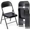 Asdsed Set 4 Sedie Pieghevoli Salvaspazio in Plastica e Metallo, Sedie da Giardino Richiudibili Resistenti Fino a 158 kg, Comode e Leggere per Interni ed Esterni, Campeggio,Nero