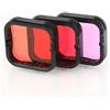 QiuNiu Set di filtri subacquei per GoPro Hero 5 6 7 Black Super Suit impermeabile custodia subacquea - inclusi filtri in rosso, rosso chiaro e magenta - per correggere i colori nella fotografia subacquea